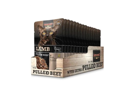 [90208524 1294565] Leonardo Cat Food Nassfutter Kalb &amp; Pulled Beef, 16 x 70 g