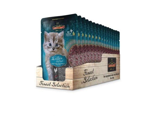 [90208544 1294547] Leonardo Cat Food Nassfutter Kitten Geflügel, 16 x 85 g