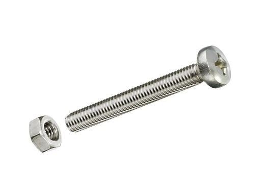 [90208689 1287642] Krafter Metrische Schrauben M 5 x 50 mm mit Muttern Edelstahl, 4 Stk