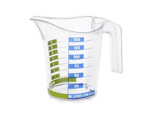 [90032832 513445] Rotho Messbecher Domino Dekor 1.5 dl, Transparent
