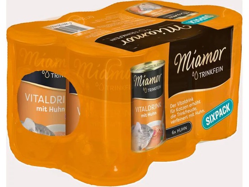 [90209138 1305055] Miamor Katzen-Snack Dose Trinkfein Vitaldrink Huhn, 6 x 135 ml