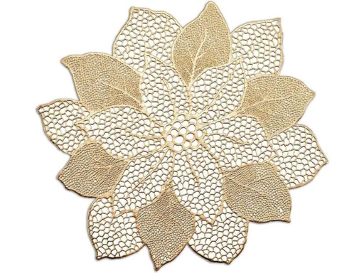 [90032897 826759] Zeller Present Tischset Flower 47 cm x 47 cm, Gold