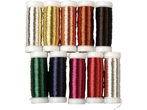 [90209323 1280670] Creativ Company Blumendraht 10 Rollen à 50 g Mehrfarbig