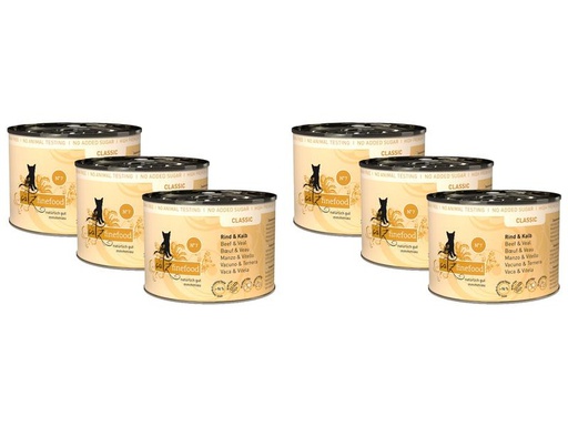 [90209471 1293786] catz finefood Nassfutter No.07 Rind &amp; Kalb, 6 x 200 g