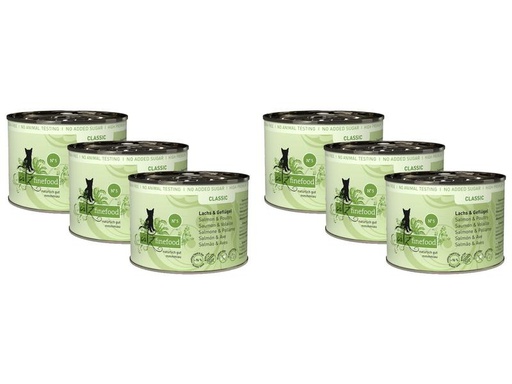[90209502 1293782] catz finefood Nassfutter No.05 Lachs &amp; Geflügel, 6 x 200 g