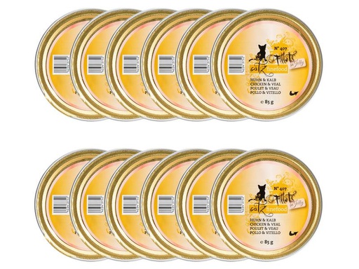 [90209504 1293813] catz finefood Nassfutter Fillets No.407 Huhn &amp; Kalb, 12 x 85 g