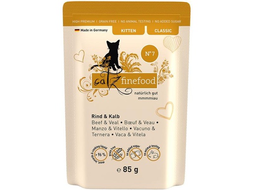 [90209671 1293265] catz finefood Nassfutter Kitten No.07 Rind &amp; Kalb, 85 g