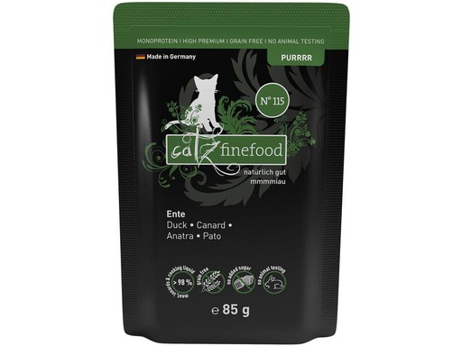 [90209676 1293303] catz finefood Nassfutter Purrrr No.115 Ente, 85 g