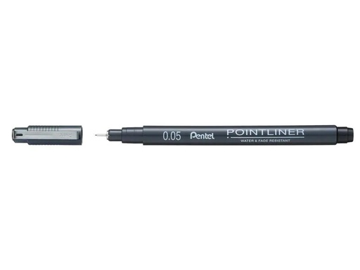 [90209979 1292854] pentel Fineliner Pigment POINTLINER 0.05 mm, Schwarz