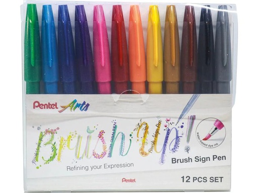 [90210029 1292845] pentel Filzstift Brush Sign Pen 12 Stück