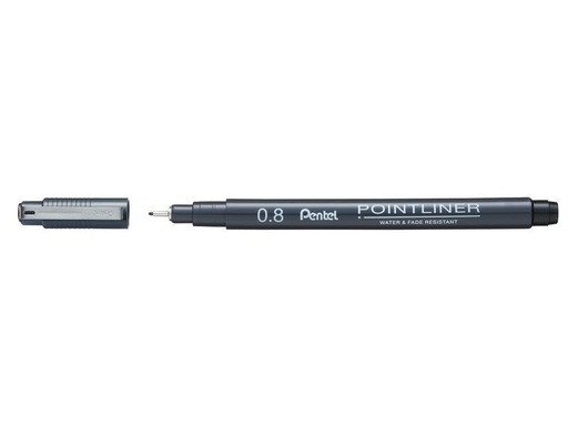 [90210089 1292858] pentel Fineliner Pigment POINTLINER 0.8 mm, Schwarz