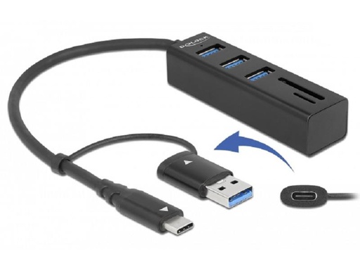 [90210241 1302684] Delock USB-Hub 3.0 Typ-C + SD/MicroSD Slot