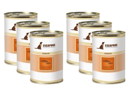 [90210461 1301576] Escapure Nassfutter Senior Menü-Lachs, 6 x 400 g