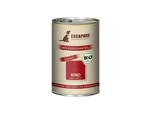 [90210641 1301111] Escapure Nassfutter BIO Rinder Gulasch, 400 g