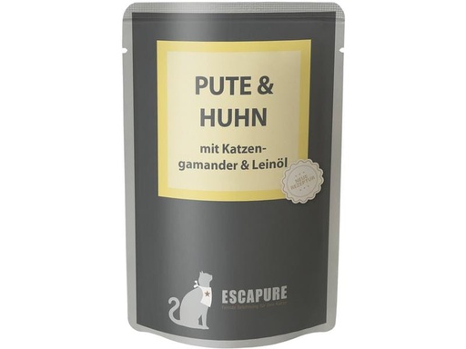 [90210659 1301098] Escapure Nassfutter Pouch Pute &amp; Huhn, 100 g