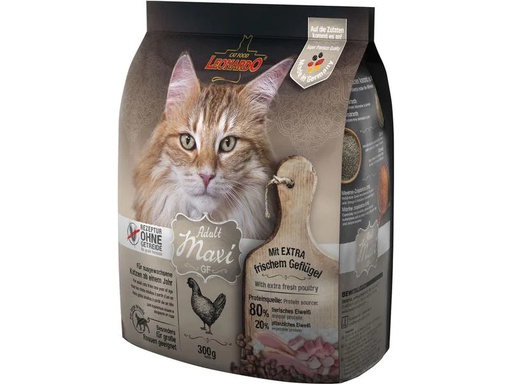 [90211093 1294522] Leonardo Cat Food Trockenfutter Adult getreidefrei Maxi, 300 g