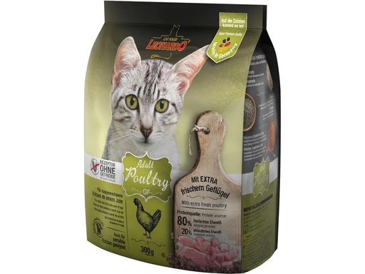 [90211096 1294524] Leonardo Cat Food Trockenfutter Adult Geflügel, 300 g