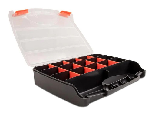 [90211205 1306830] Delock Sortimentskasten Orange / Schwarz 17 Fächer