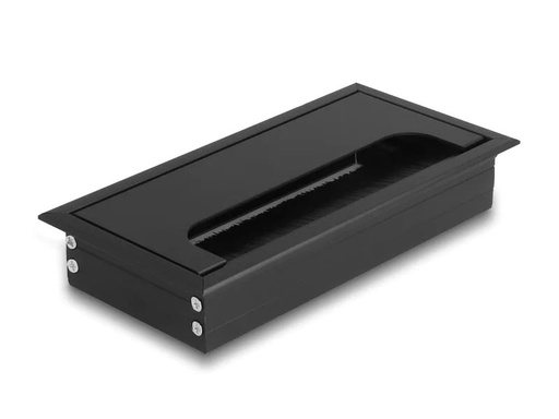 [90211236 1306843] Delock Einbaurahmen für Tisch mit Bürste 160x80x28mm, Schwarz