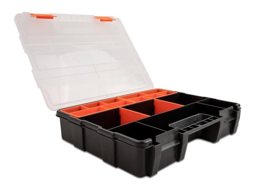 [90211264 1306829] Delock Sortimentskasten Orange / Schwarz 21 Fächer