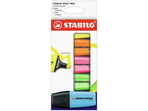 [90211691 1302372] STABILO Textmarker Boss Mini 5 Stück, Kartonetui
