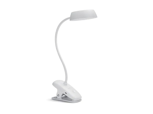 [90211807 1266975] Philips LED Schreibtischleuchte Donutclip, 2.3W, 4000K, USB, weiss