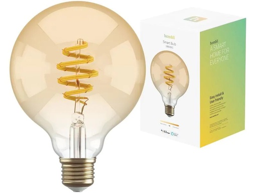 [90212315 1312058] hombli Leuchtmittel Smart Filament Bulb, E27, 5.5 W, Amber, Globe