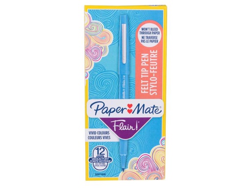 [90003338 892932] Paper Mate Fineliner Flair 1 mm, 12 Stück, Türkis