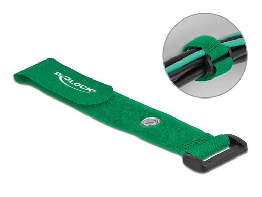[90033650 1214449] Delock Klettkabelbinder Grün 190 mm x 25 mm 5 Stück