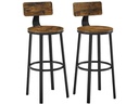 VASAGLE Barhocker 2er Set 54 x 99 cm, Braun/Schwarz