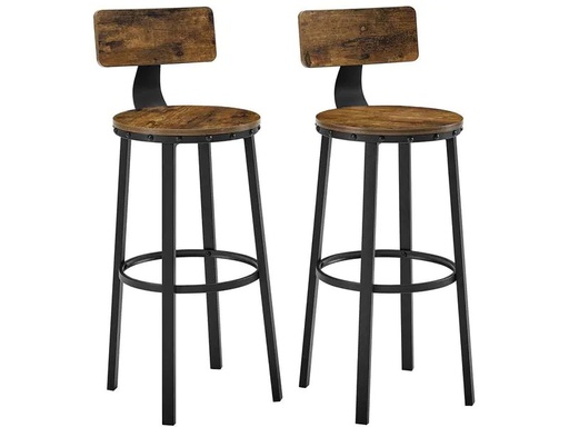 [90212603 1309912] VASAGLE Barhocker 2er Set 54 x 99 cm, Braun/Schwarz
