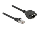 Delock Patchkabel Verlängerungskabel Cat 6A, S/FTP, 3 m, Schwarz