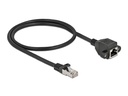 Delock Patchkabel Verlängerungskabel Cat 6A, S/FTP, 0.5 m, Schwarz