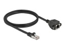 Delock Patchkabel Verlängerungskabel Cat 6A, S/FTP, 1 m, Schwarz