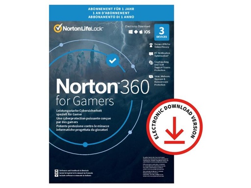 [90033669 1168111] Norton Norton 360 for Gamers ESD, Vollversion, 3 PC, 1 Jahr