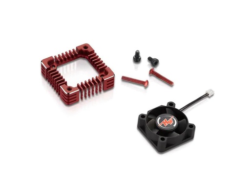 [90212778 1293737] Hobbywing Lüfter &amp; Adapter 3010, Rot, für XR10 Pro G2