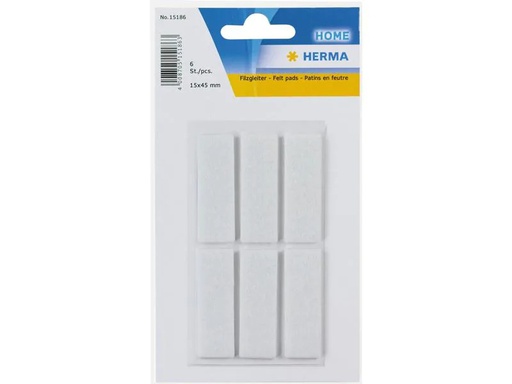 [90212942 1316971] Herma Stickers Filzgleiter 15 x 45 mm, 6 Stück, Weiss