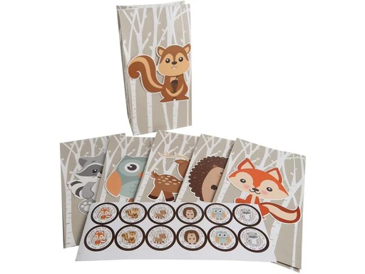 [90213050 1318759] Cut my Cookies Geschenktüte Waldtiere 12 Stück, Mehrfarbig