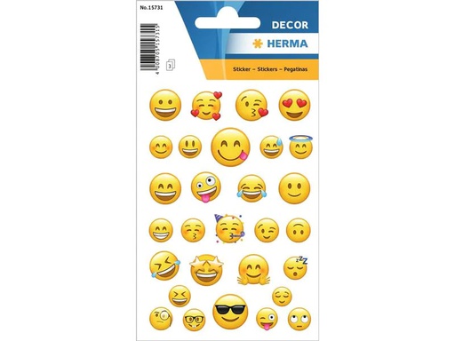 [90213156 1316956] Herma Stickers Motivsticker Lovely Emojis 3 Blatt à 90 Sticker Mehrfarbig