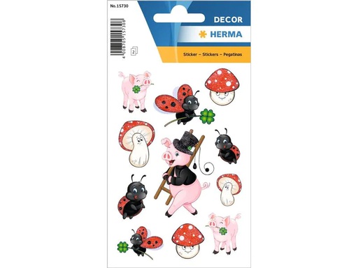 [90213254 1316955] Herma Stickers Motivsticker Glücksbringer 2 Blatt à 20 Sticker Mehrfarbig