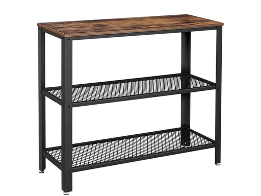 [90213271 1309852] VASAGLE Konsolentisch mit 3 Ablagen 101.5 x 80 cm, Braun/Schwarz