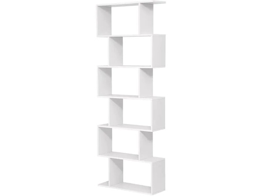 [90213301 1309907] VASAGLE Regal Zick-Zack 70 x 190.5 cm, Weiss