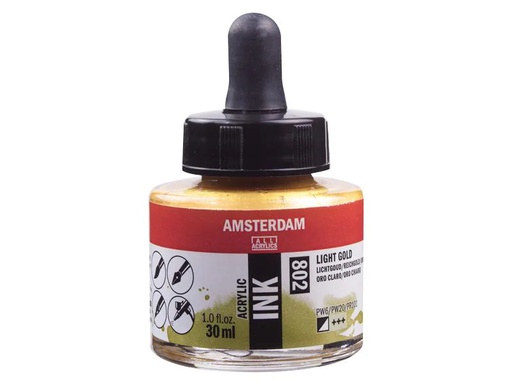 [90213381 1317671] Amsterdam Acryltinte 802 Reichgold halbdeckend, 30 ml 30 ml, Gold