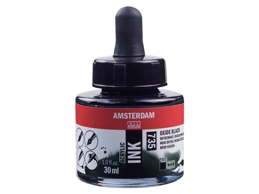 [90213390 1317669] Amsterdam Acryltinte 735 Oxidschwarz deckend, 30 ml 30 ml, Schwarz