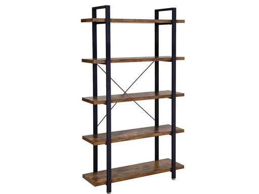 [90213412 1309845] VASAGLE Regal mit 5 Ebenen 105 x 177.5 cm, Braun/Schwarz