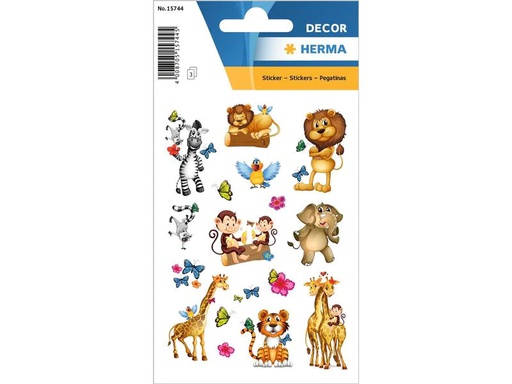 [90213450 1316961] Herma Stickers Motivsticker Dschungel 3 Blatt à 30 Sticker Mehrfarbig