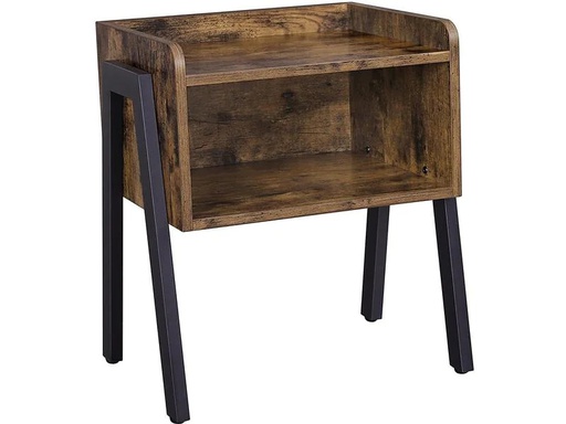 [90213635 1309898] VASAGLE Beistelltisch mit offenem Fach 42 x 52 cm, Braun/Schwarz