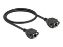 Delock Patchkabel Verlängerungskabel Cat 6A, S/FTP, 0.5 m, Schwarz