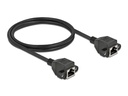 Delock Patchkabel Verlängerungskabel Cat 6A, S/FTP, 1 m, Schwarz