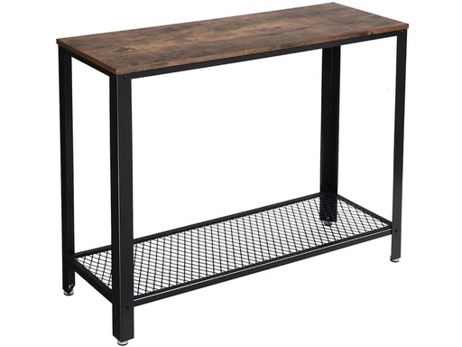 [90213739 1309763] VASAGLE Konsolentisch mit Gitterablage 101.5 x 80 cm, Braun/Schwarz